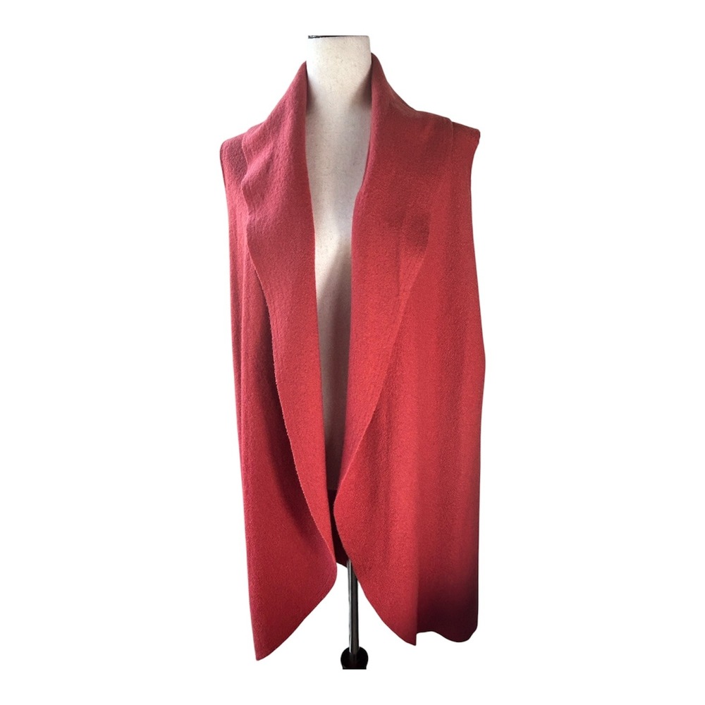 Moth Long Draped Sweater Vest  M/L Red Open Front Sleeveless Layering